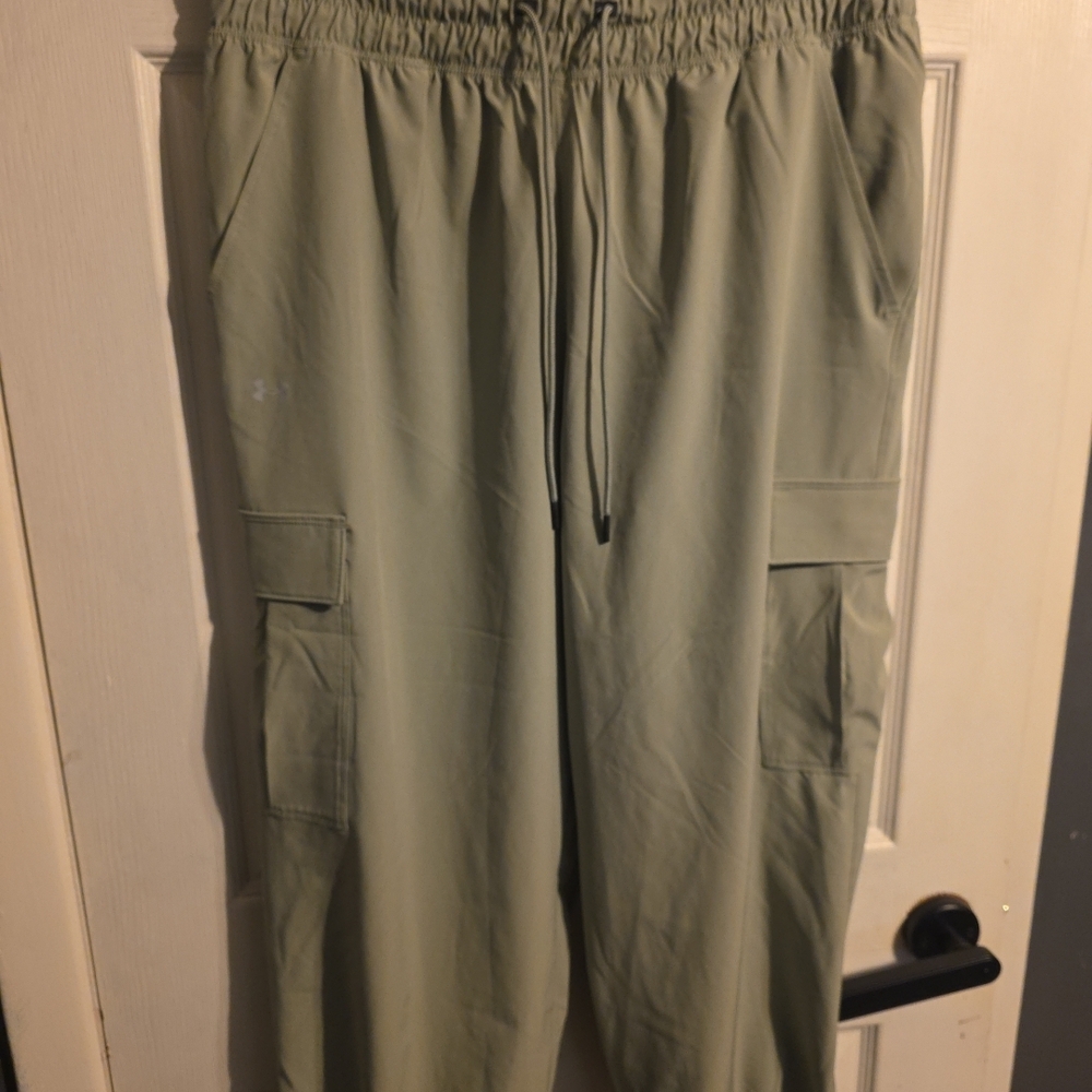 Under Armour Womens XL Light Green Rival Cargo Pocket Joggers High Waist